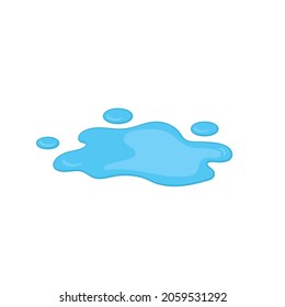 cartoon puddle or liquid vector illustration.Water spill isolated on white background