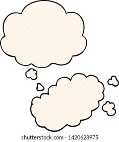 cartoon puff of smoke with thought bubble in comic book style