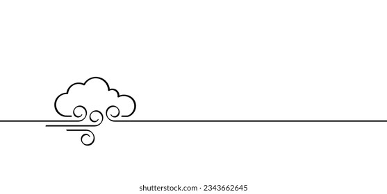 Cartoon puff of wind blow line symbol. Cloud, blowing wind, weather, environment. Gust pictogram. Smoky stream. Wind trails. Dust spray, smoky stream and wind blowing trails. Windy weather, forecast.