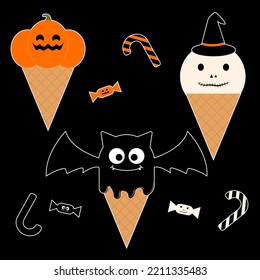 Vector de arte de calabaza de dibujos animados de Halloween ็