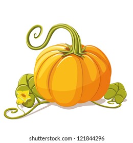 Cartoon Pumpkin Flowers Stock Vector (Royalty Free) 121844296 ...