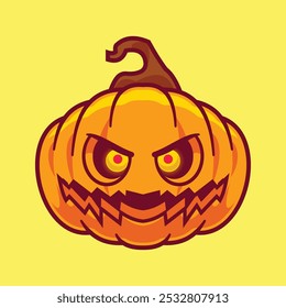 Cartoon Pumpkin Halloween scary illustration