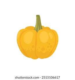 Cartoon pumpkin, halloween squash, fall harvest gourd. Pumpkin, squash and leaves vector symbol illustration. Autumn thanksgiving and halloween pumpkin icon on white background