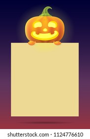 cartoon pumpkin halloween, vector