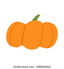 Cartoon pumpkin isolated on white background. Vector illustration