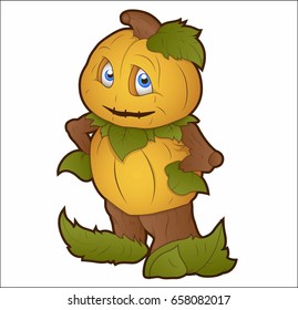 Cartoon pumpkin man