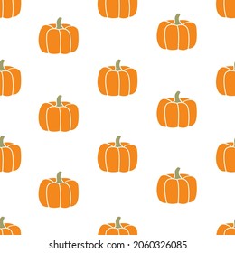 Cartoon pumpkin seamless pattern. Vector pattern.