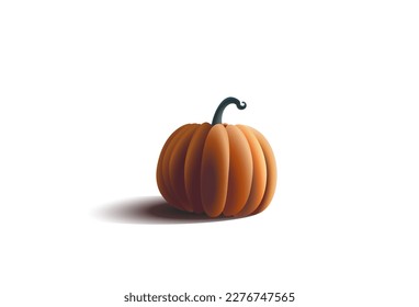 Calabaza de caricatura con sombra aislada en el fondo blanco. Ilustración del vector	