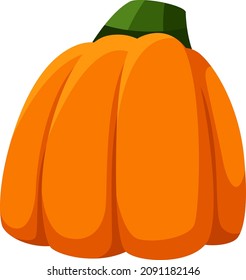 Cartoon pumpkin. Thanksgiving orange symbol, fall squash element