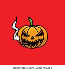 Cartoon pumpkin vector design art illustration