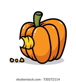 Cartoon Pumpkin Vector Illustration