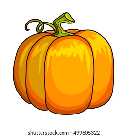 Cartoon pumpkin. Vector Illustration. Isolated on white