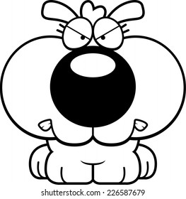 A cartoon puppy with an angry expression.