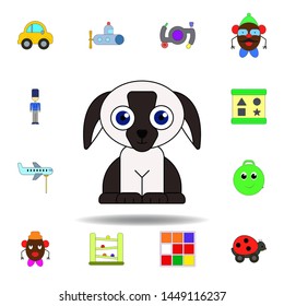 cartoon puppy dog toy colored icon. set of children toys illustration icons. signs, symbols can be used for web, logo, mobile app, UI, UX