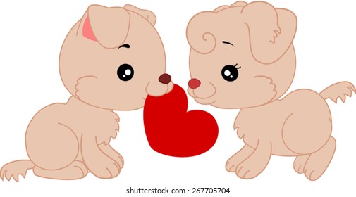 Cartoon puppy love