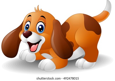 Cartoon puppy playing