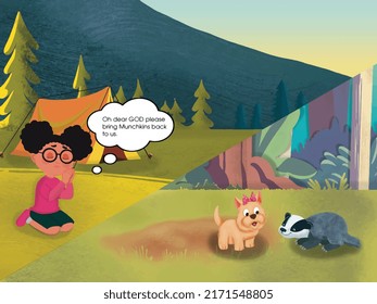 Cartoon puppy and skunk vector design, with colorful design