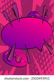 Cartoon purple background, comic book backdrop. Retro vector comics pop art design.