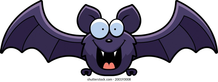 Cartoon Purple Bat Smiling Happy Stock Vector (Royalty Free) 200193008