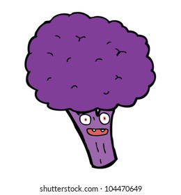 caricatura de brócoli morado