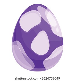 Cartoon purple dragon egg with light purple spots for easter celebration
