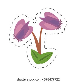 cartoon purple flower image icon vector illustration eps 10