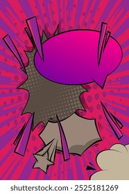 Cartoon purple gray background, comic book backdrop. Retro vector comics pop art design.