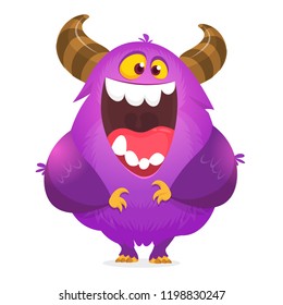 Cartoon purple monster character design