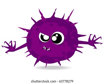 cartoon purple monster vector illustration