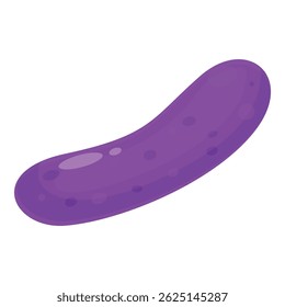 Cartoon purple probiotic bacteria with bubbles on its surface, isolated on white background