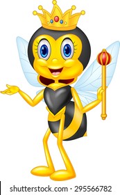 Cartoon Queen Bee Presenting