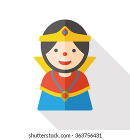 cartoon queen flat icon