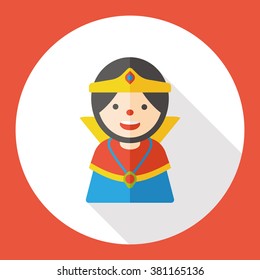 cartoon queen flat icon
