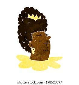 cabeza de reina de caricatura
