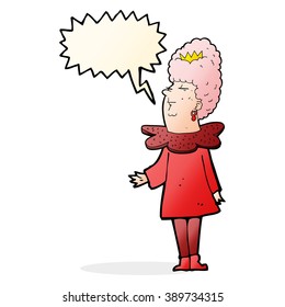 reina de caricaturas con burbuja de habla
