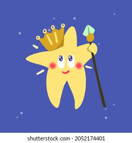 Estrella de la reina del dibujo con corona. Ilustración del vector