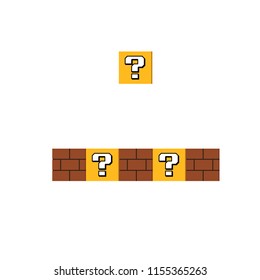 Cartoon question box. Game. Vector icon.