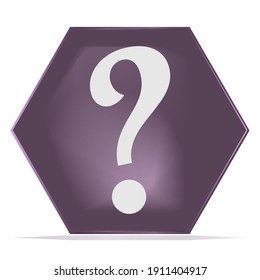 Cartoon Question Mark Button Game GUI Hexagon