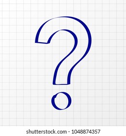 Cartoon question mark - hand drawn icon. Vector.