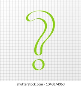 Cartoon question mark - hand drawn icon. Vector.