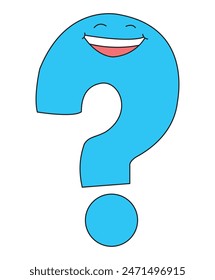 Cartoon question mark isolated on white background