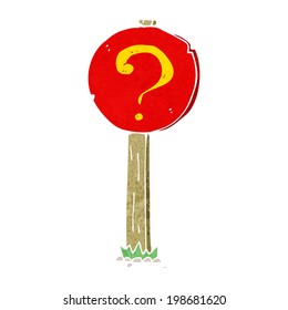 cartoon question mark sign post