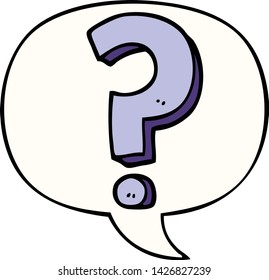 cartoon question mark with speech bubble