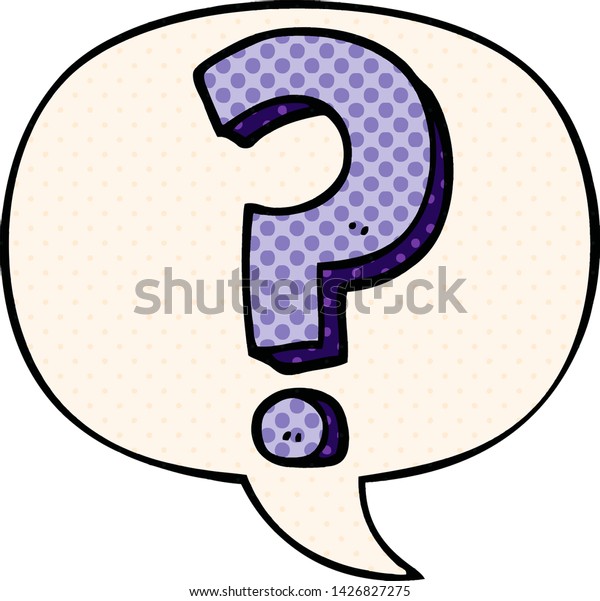 Cartoon Question Mark Speech Bubble Comic Stock Vector (Royalty Free ...