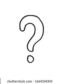 Cartoon question mark symbol. Vector hand drawn doodle illustration.