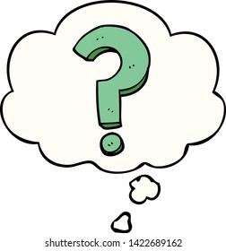 cartoon question mark with thought bubble