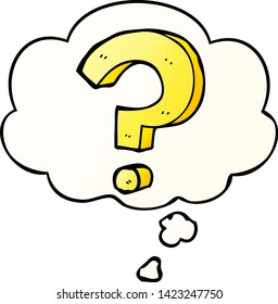 cartoon question mark with thought bubble in smooth gradient style