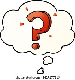 cartoon question mark with thought bubble in smooth gradient style
