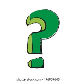  cartoon question mark, vector illustration