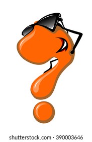 Cartoon question sign. Vector illustration